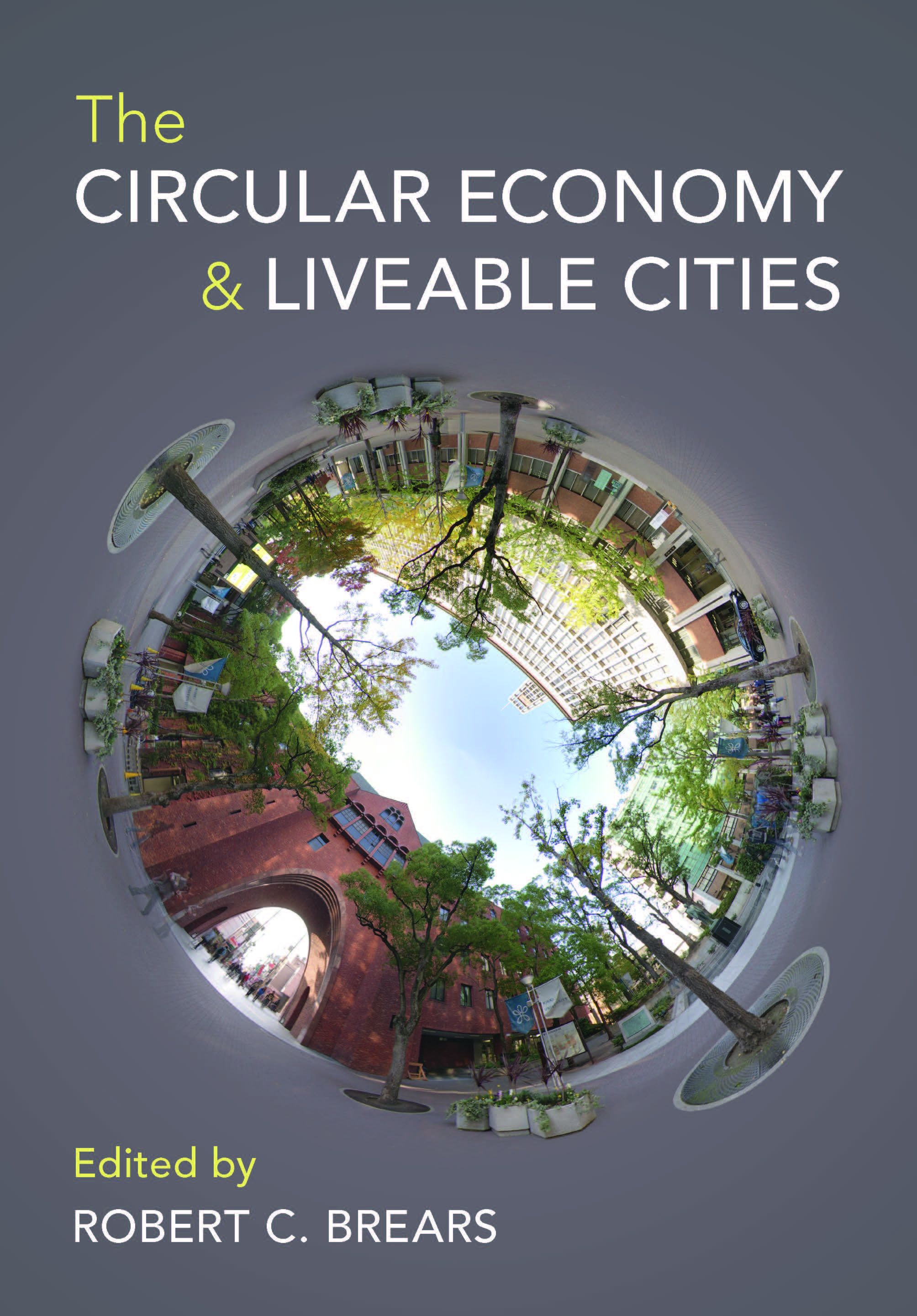 Book cover of The Circular Economy and Liveable Cities featuring circular urban imagery and sustainable city themes.