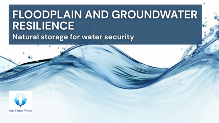 Abstract image of flowing water representing floodplain restoration, groundwater banking, water storage, and resilient water infrastructure.