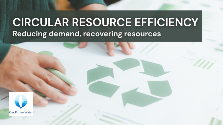 Water efficiency and recycling systems supporting water reuse, resource recovery, and a circular water economy.