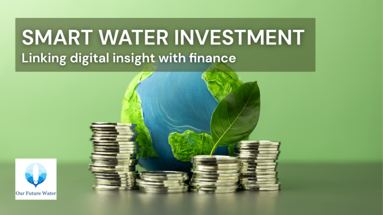Smart water infrastructure integrating digital metering, green infrastructure, and performance-linked finance for urban water resilience.