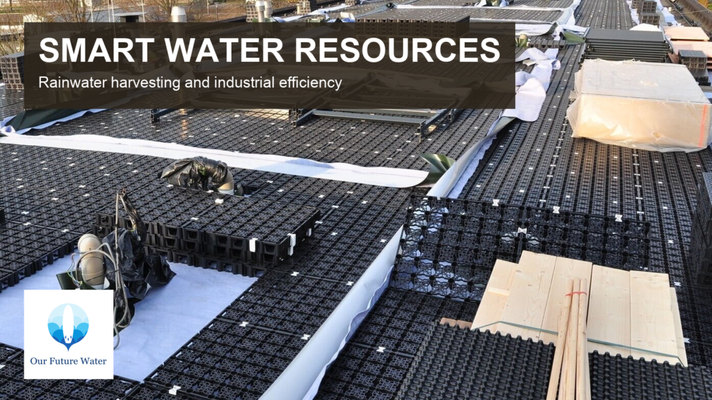 Rainwater-storage modules during installation of Smart Roof 2.0 at Marineterrein, Amsterdam.